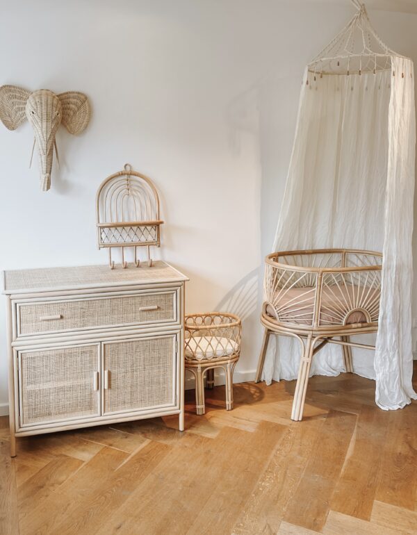 Rotan Commode met deuren showmodel - ongelakt - Afbeelding 2